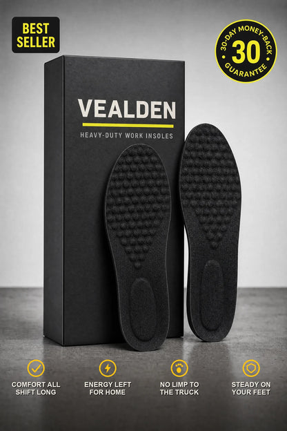 Vealden Work Boot Insoles — Heavy-Duty Arch Support & Shock Absorption