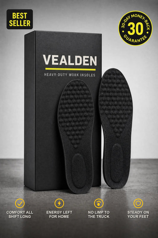 Vealden Work Boot Insoles — Heavy-Duty Arch Support & Shock Absorption