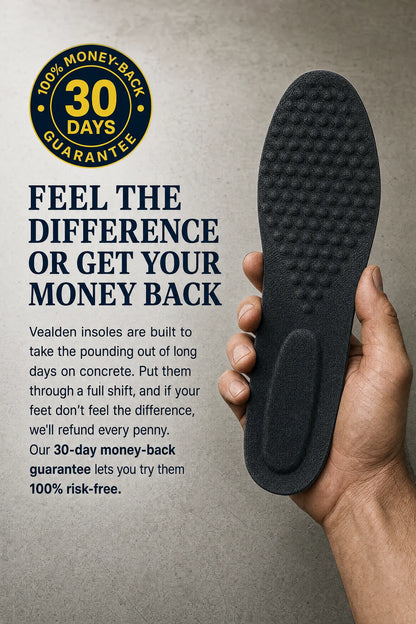 Vealden Work Boot Insoles — Heavy-Duty Arch Support & Shock Absorption