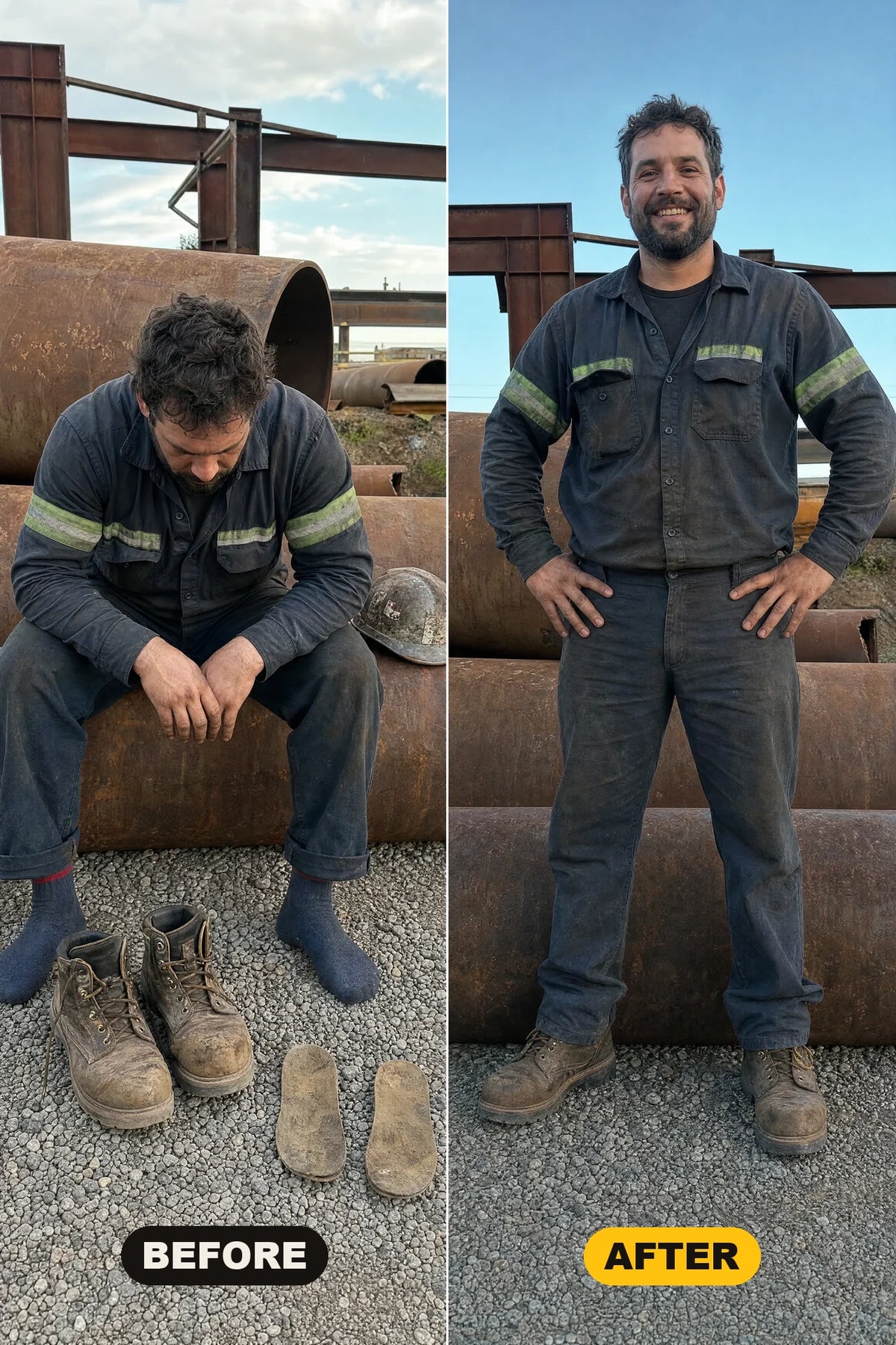 Vealden Work Boot Insoles — Heavy-Duty Arch Support & Shock Absorption